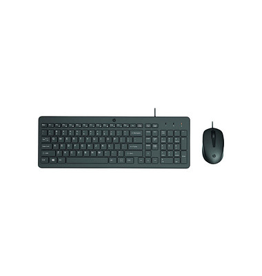 150 Tastatur-Maus-Set kabelgebunden schwarz