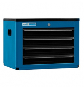 Schrank-Aufsatz blau, anthrazit 4 Schubladen 61,0 x 45,0 x 95,0 cm