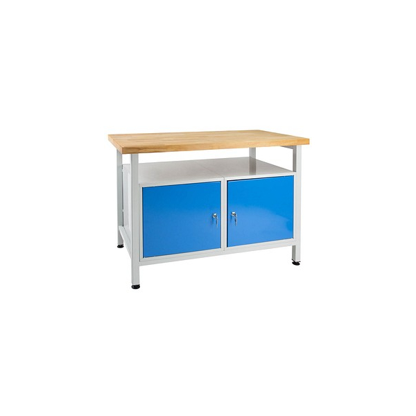 4050049419246 - Werkbank 1200x600x840mm Werktisch Arbeitstisch Metall Packtisch 2 Türen - ADB 4050049419246 - Werkbank 1200x600x840mm Werktisch Arbeitstisch Metall Packtisch 2 Türen - ADB