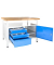 Werkbank lichtgrau, blau 3 Schubladen 120,0 x 60,0 x 84,0 cm