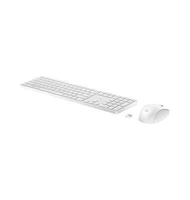 650 Tastatur-Maus-Set kabellos weiß
