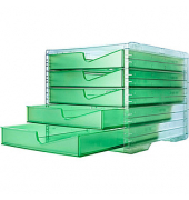 Schubladenbox styroswingbox NEONline  grün DIN C4 mit 5 Schubladen