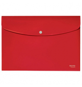 Dokumententasche Recycle 46780025, A4 quer, rot, Polypropylen, 80 % recycelt, Druckknopfverschluss