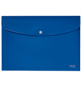 Dokumententasche Recycle 46780035, A4 quer, blau, Polypropylen, 80 % recycelt, Druckknopfverschluss