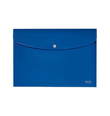 Dokumententasche Recycle 46780035, A4 quer, blau, Polypropylen, 80 % recycelt, Druckknopfverschluss