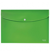 Dokumententasche Recycle 46780055, Din A4 quer, gr&uuml;n, Polypropylen, 80 % recycelt, Druckknopf