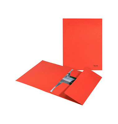 Jurismappe Recycle 3906-00-25, A4 rot 100 % recycelbarem Karton 430g, mit 3 Einschlagklappen