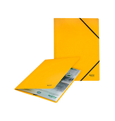 Eckspannmappe Recycle 39080015, A4 gelb Recyclingkarton 430g