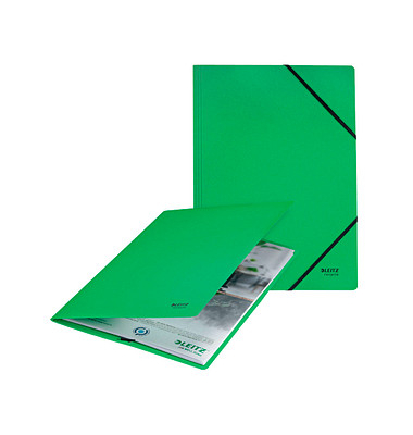 Eckspannmappe Recycle 39080055, A4 gr&uuml;n Recyclingkarton 430g, f&uuml;r ca. 250 Blatt