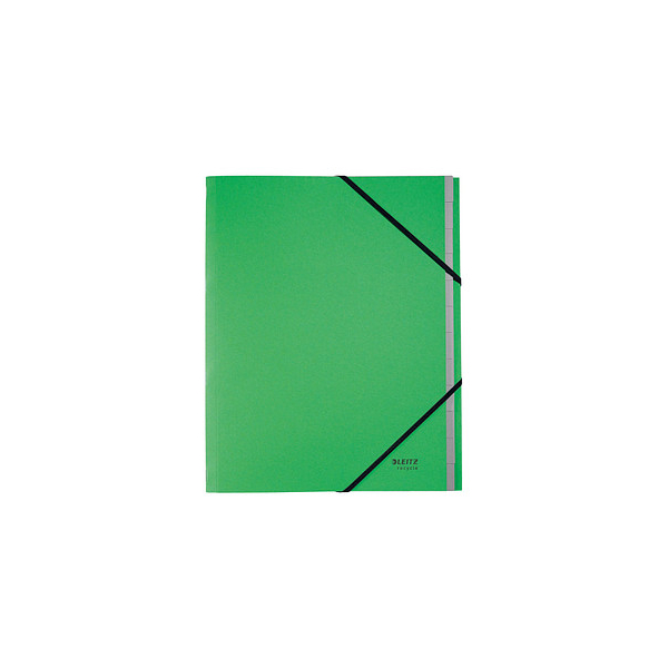 4002432130849 - Leitz® Sammelmappe Recycle A4 12 Fächer mit Blanko-Taben Inhaltsverzeichnis Gummibandverschluss CO2-neutral 100 % recycelbar Karton grün