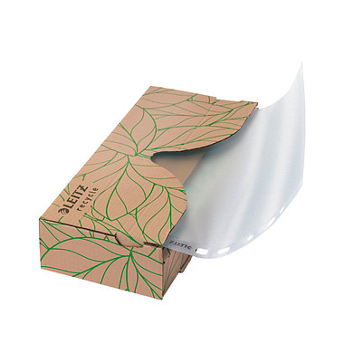 Prospekth&uuml;llen Recycle 4022-00-03, A4 transluzent genarbt, oben offen, 0,07mm