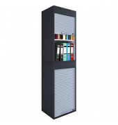 Aktos XL Rollladenschrank schwarz 2 Fachböden 50,0 x 40,0 x 186,0 cm