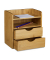 Schreibtisch-Organizer braun Bambus 2 Schubladen, 2 Ablagen Fächer 20,0 x 13,0 x 21,0 cm
