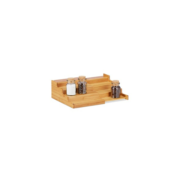 4052025215729 - Relaxdays Bambus Gewürzregal 4 Ablagen ausziehbar natürliche Optik feuchtigkeitsbeständig HBT 11x385x28 natur 4052025215729 - Relaxdays Bambus Gewürzregal 4 Ablagen ausziehbar natürliche Optik feuchtigkeitsbeständig HBT 11x385x28 natur
