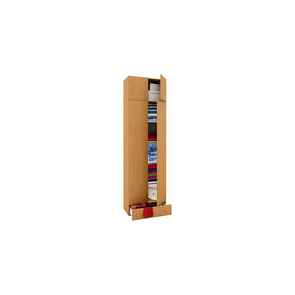 4051814352546 - Holz Kleiderschrank Schrank mit 5 Fächer und Drehtüren erweiterbar Maße ca B 70 x H 238 x T 40 cm - Vandol 4051814352546 - Holz Kleiderschrank Schrank mit 5 Fächer und Drehtüren erweiterbar Maße ca B 70 x H 238 x T 40 cm - Vandol