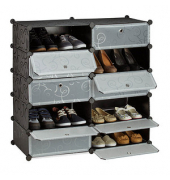 Schuhschrank schwarz, transparent 10 Fachböden 94,0 x 36,5 x 90,0 cm