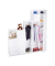 Kleiderschrank weiß, transparent 18 Fachböden 145,0 x 36,5 x 198,0 cm