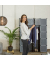 Kleiderschrank schwarz, transparent 14 Fachböden 145,0 x 36,5 x 180,0 cm