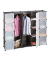 Kleiderschrank schwarz, transparent 14 Fachböden 145,0 x 36,5 x 180,0 cm