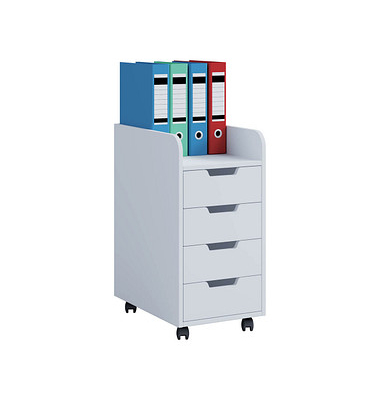 Konal Mini Rollcontainer weiß 4 Auszüge 33,0 x 40,0 x 65,0 cm