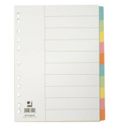 Kartonregister KF34029, 10-teilig blanko, A4, 175 g/m&sup2;, farbige Taben, 10-teilig