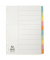 Kartonregister KF34029, 10-teilig blanko, A4, 175 g/m&sup2;, farbige Taben, 10-teilig