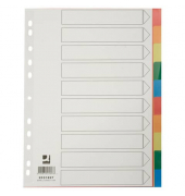 Kunststoffregister KF01897, 10-teilig blanko, A4, 125µm, farbige Taben, 10-teilig