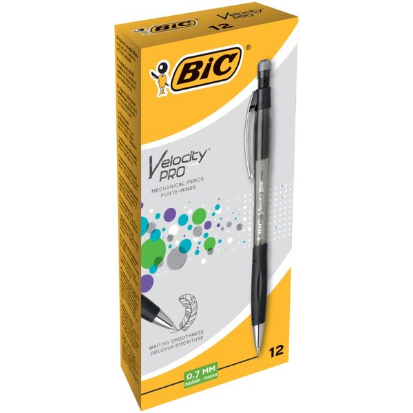 0070330421882 - Druckbleistift Velocity PRO 8206462 Härte HB 07mm schwarz transparent mit Radiergummi 0070330421882 Bic