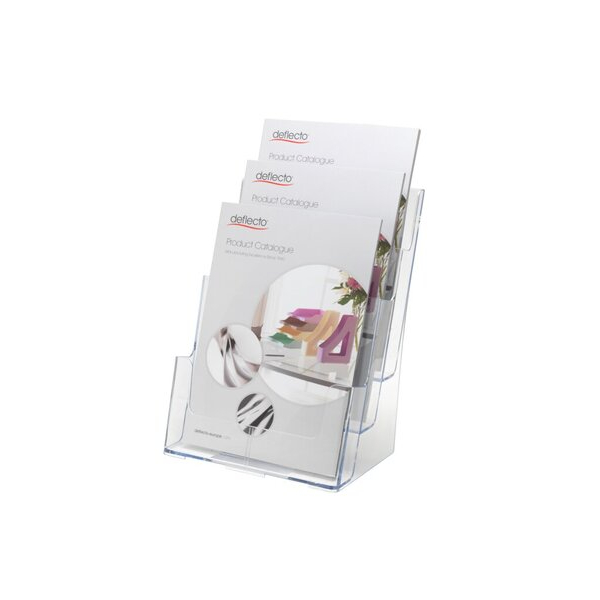 0079916773018 - Prospektständer DIN A4 Hoch 3 Fächer 245 (B) x 16 (T) x 322 (H) cm Transparent