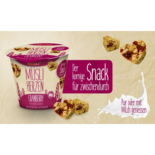 4255704321074 - Müsli-Herzen Cranberry 30 g mit Haferflocken 4255704321074 Hellma 4255704321074 - Müsli-Herzen Cranberry 30 g mit Haferflocken 4255704321074 Hellma