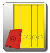 R&uuml;ckenschilder 1060GE, gelb, schmal/lang, 39x285mm, selbstklebend