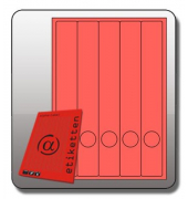 R&uuml;ckenschilder 1060RO, rot, schmal/lang, 39x285mm, selbstklebend