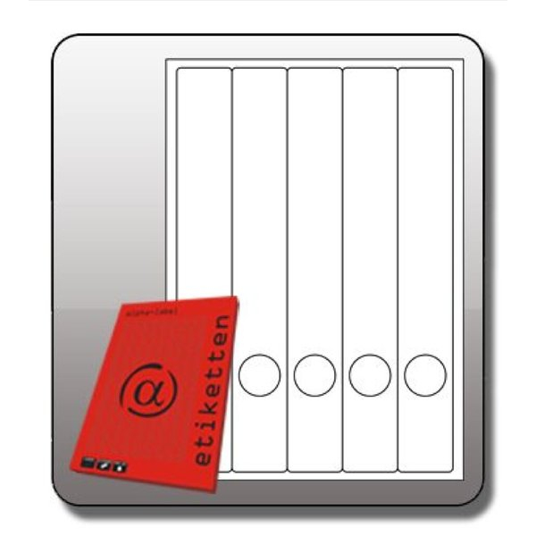 4255704321203 - Rückenschild 1060WE weiß 285x39mm selbstklebend  4255704321203 Alpha label