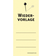 Haftnotizen bedruckt 1301010135, 75x35mm (HxB), gelb, "Wiedervorlage", rechteckig, "Wiedervorlage", 75x35mm