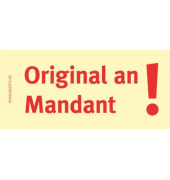 Haftnotizen bedruckt 1301010156, 75x35mm (HxB), gelb, "Original an Mandant", rechteckig, "Original an Mandant", 75x35mm