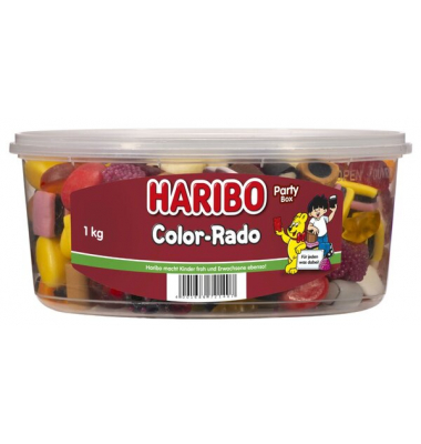 Color-Rado 1 KG Party Box Fruchtgummi Mischung mit Lakritz