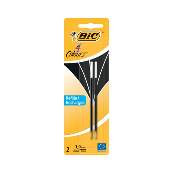 3086123402959 - BIC 4 Colours Original Nachfüllminen mittlere Spitze Schwarz 2er Pack