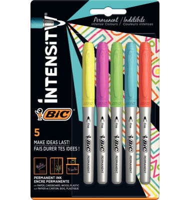 Permanent Marker Fine, Intensity, neon, 5er, Rundspitze