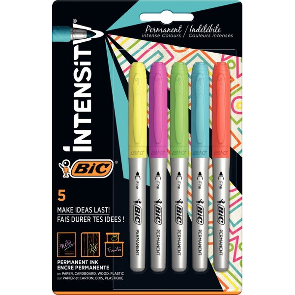 3086123545557 - Permanentmarker intensity® 503927 farbig sortiert 12mm Rundspitze 3086123545557 5 Stück