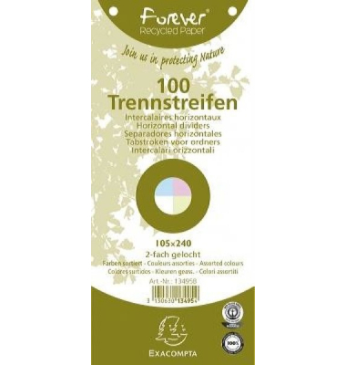 Trennstreifen 13495B farbig sortiert 190g gelocht 24x10,5cm 