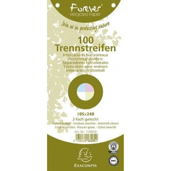 3130630134954 - Trennstreifen 13495B Forever farbig sortiert 180g gelocht 24x105cm 3130630134954 100 Stück