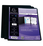 Bewerbungsmappen 3-tlg. Set, 400g Karton, schwarz, m. Prägung
