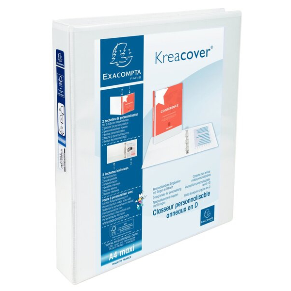 3130630549468 - Präsentationsringbuch Kreacover 54946E A4+ 2 Ringe 25mm Ring-Ø 2 Außentaschen 2 Innentaschen weiß 3130630549468 Exacompta 3130630549468 - Präsentationsringbuch Kreacover 54946E A4+ 2 Ringe 25mm Ring-Ø 2 Außentaschen 2 Innentaschen weiß 3130630549468 Exacompta
