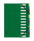 Ordnungsmappe Harmonika 55123E, 1-12, gr&uuml;n, Din A4, 12 F&auml;cher