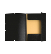 Eckspannmappe 55301E, A4 schwarz Karton 335g, mit 3 Einschlagklappen