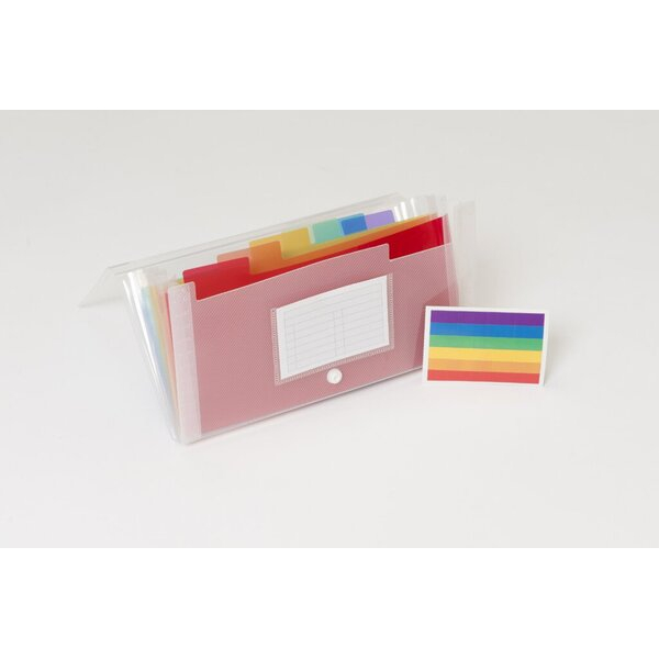 3130630553984 - Fächermappe Blanko PP (Polypropylen) 7-teilig Farbig sortiert Kristall 7 Fächer 26 (B) x 3 (T) x 14 (H) cm