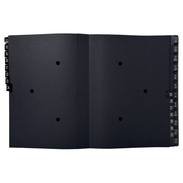 3130630570448 - Pultordner Exacompta 57044E Format A4 44 Fächer Taben 1-12 1-31 Jan-Dez B 250 x H 330 mm Blauer Engel Recycling-Karton schwarz
