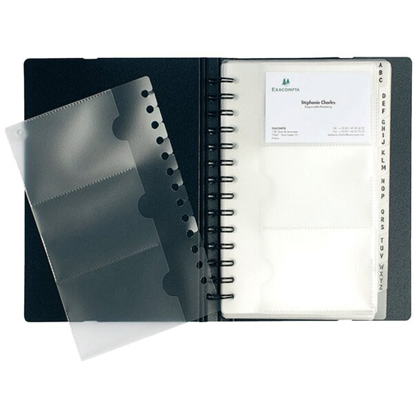 3130630750345 - PP Visitenkartenbuch mit Doppelspirale Ecacard für 120 Karten swchwarz 3130630750345 Exacompta