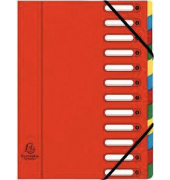 Ordnungsmappe Harmonika 55125E, 1-12, rot, A4, 12 F&auml;cher