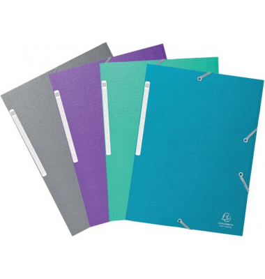 Sammelmappe Teksto 55650E, A4 farbig sortiert, 3,5cm Füllhöhe, Karton 400g
